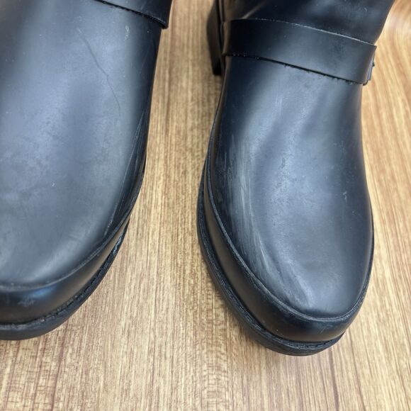 L.L. Bean Wellie Womens Tall Waterproof Rain / Riding Boots Black Women’s Sz 10M - Picture 3 of 12